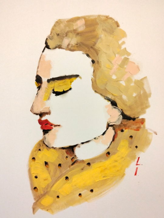 Pintura intitulada "Face1" por Lorena Iavorschi, Obras de arte originais, Óleo