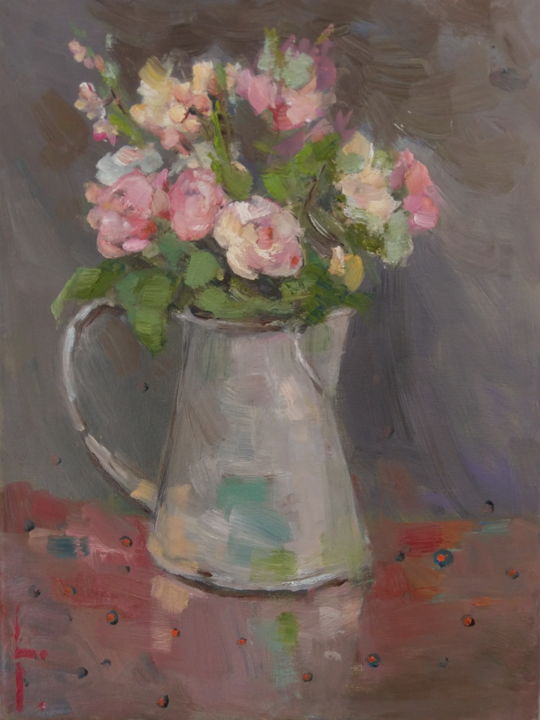Peinture intitulée "Roses" par Lorena Iavorschi, Œuvre d'art originale, Huile