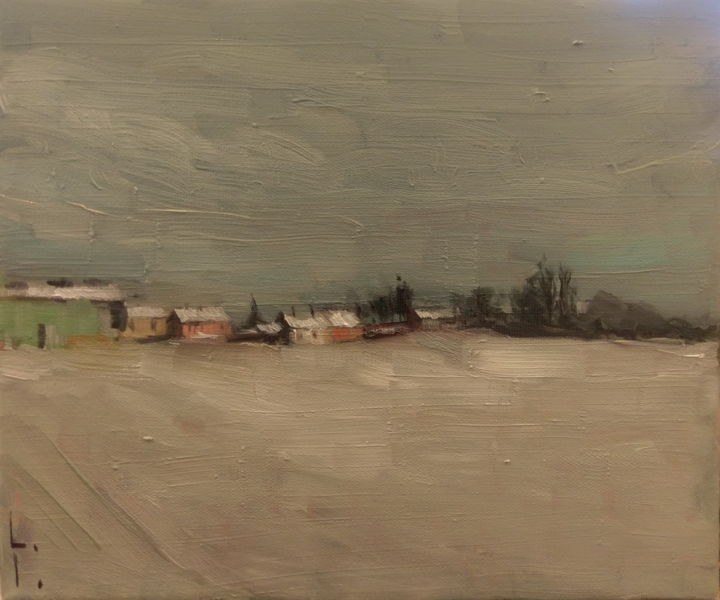 Painting titled "Winter day" by Lorena Iavorschi, Original Artwork, Oil