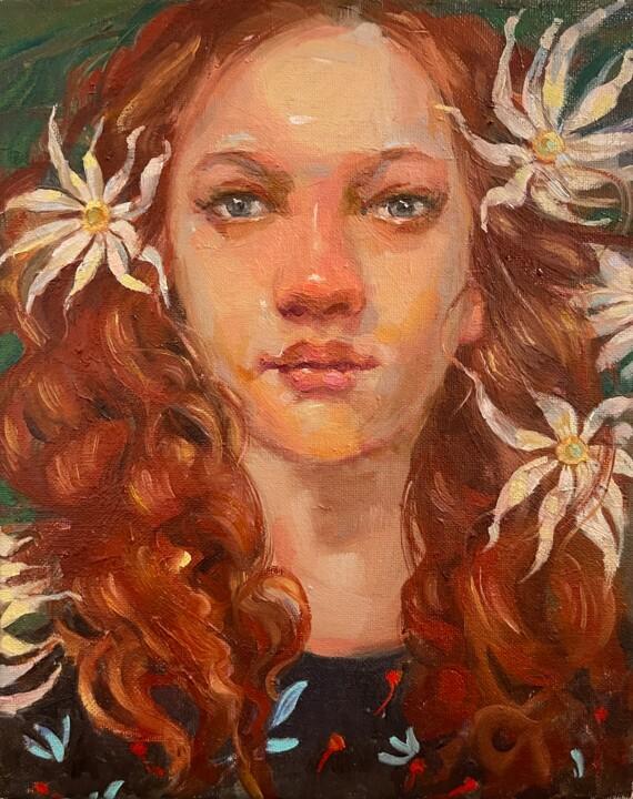 Painting titled "Flora" by Lorena Iavorschi, Original Artwork, Oil
