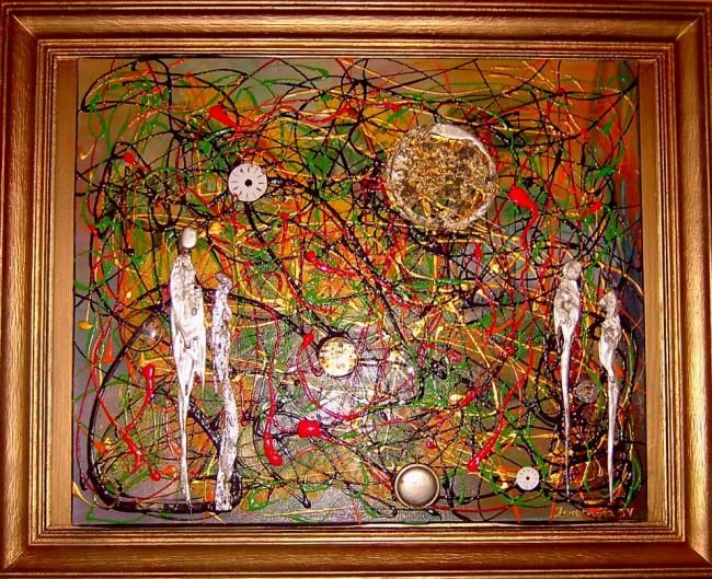 Peinture intitulée "Mécanismes" par Lorenadia Vidoni, Œuvre d'art originale, Huile