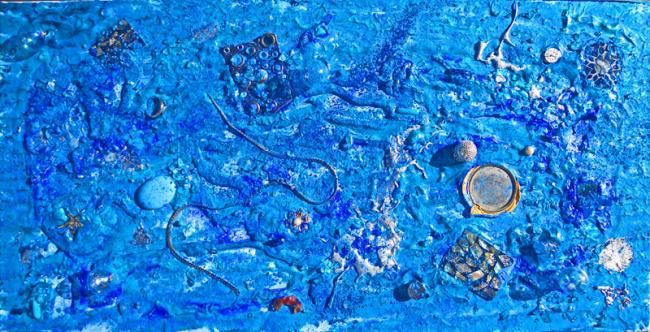 Peinture intitulée "Sous l'Océan..." par Lorenadia Vidoni, Œuvre d'art originale, Huile