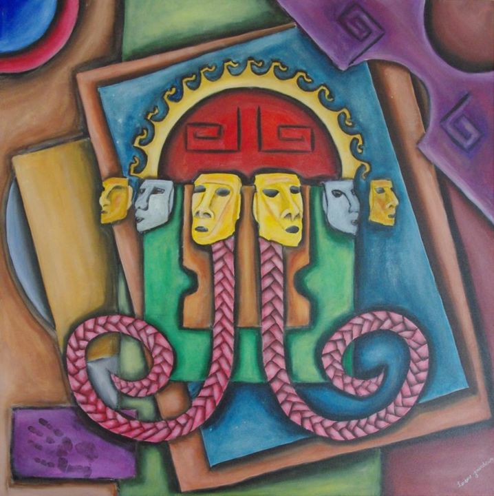 Peinture intitulée "Tribal" par Lorène Jourdain, Œuvre d'art originale, Acrylique