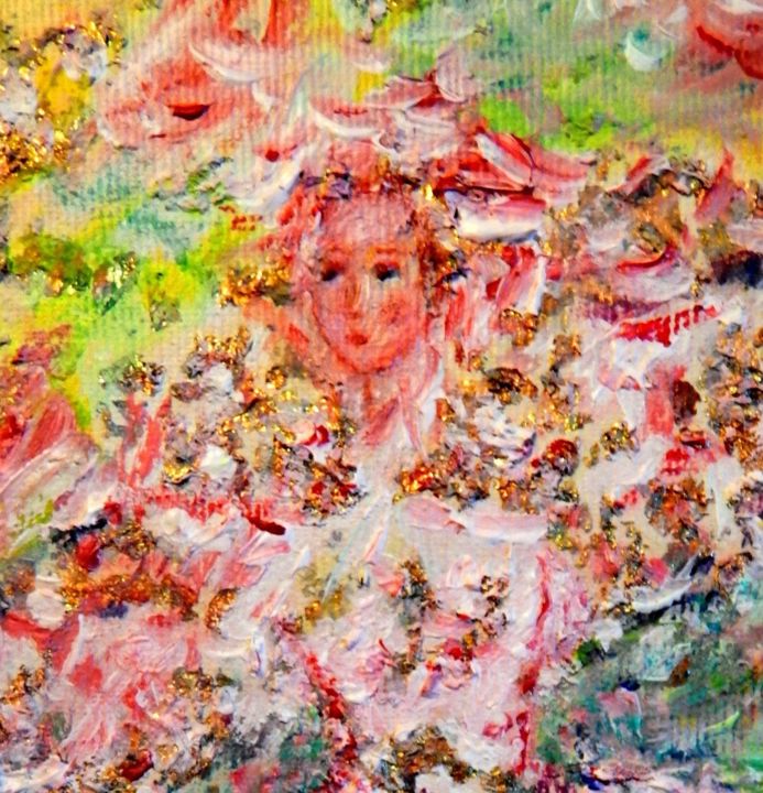 Картина под названием "The Roses Fall from…" - Lorenzina B, Подлинное произведение искусства, Акрил