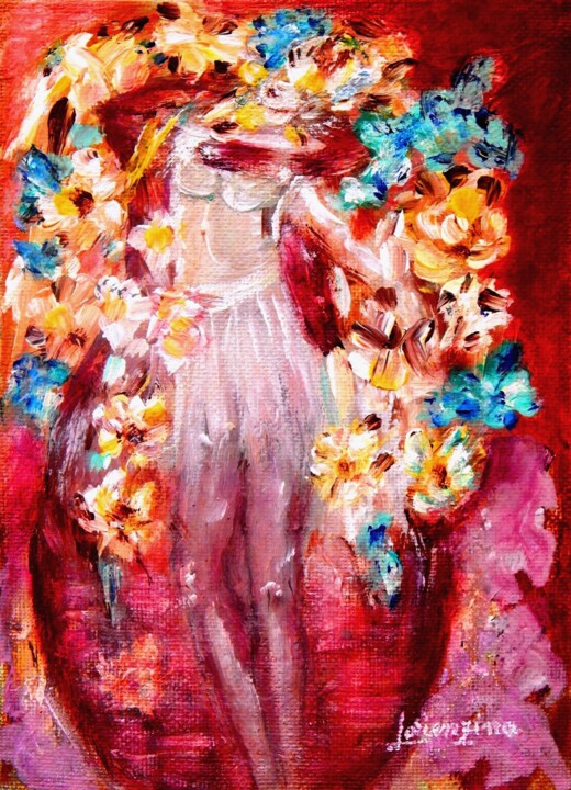 Painting titled "Flower Power" by Lorenzina B, Original Artwork, Acrylic