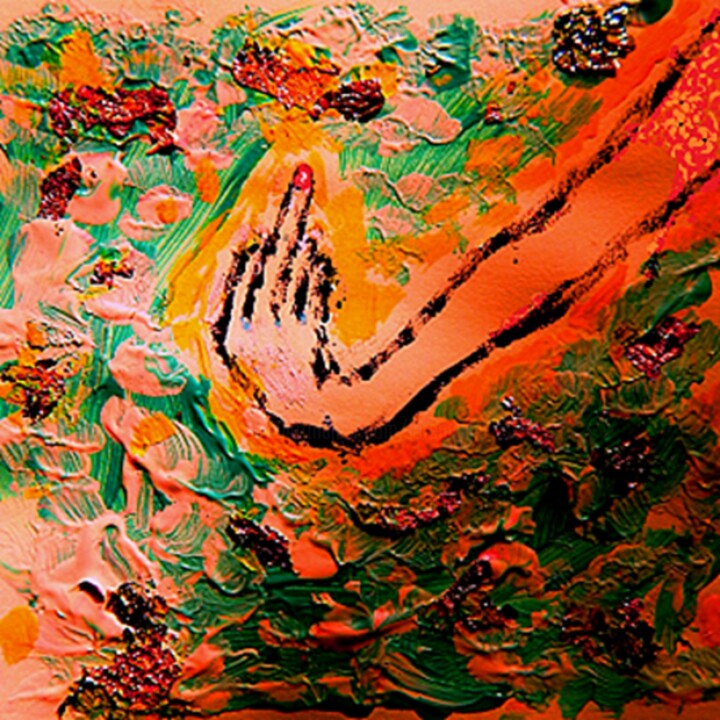 Pintura titulada "My middle finger!..…" por Lorenzina B, Obra de arte original, Acrílico