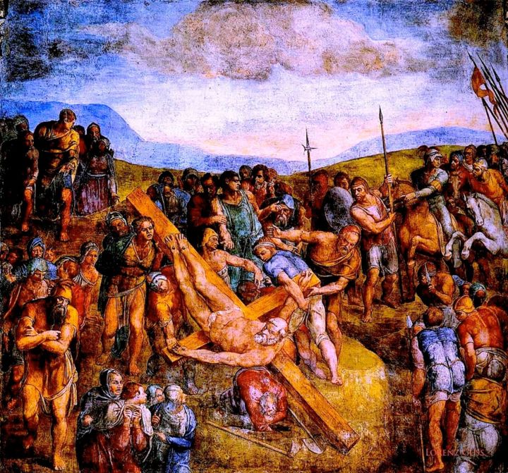 Pintura intitulada "martirio di san pie…" por Lorenz Guss, Obras de arte originais