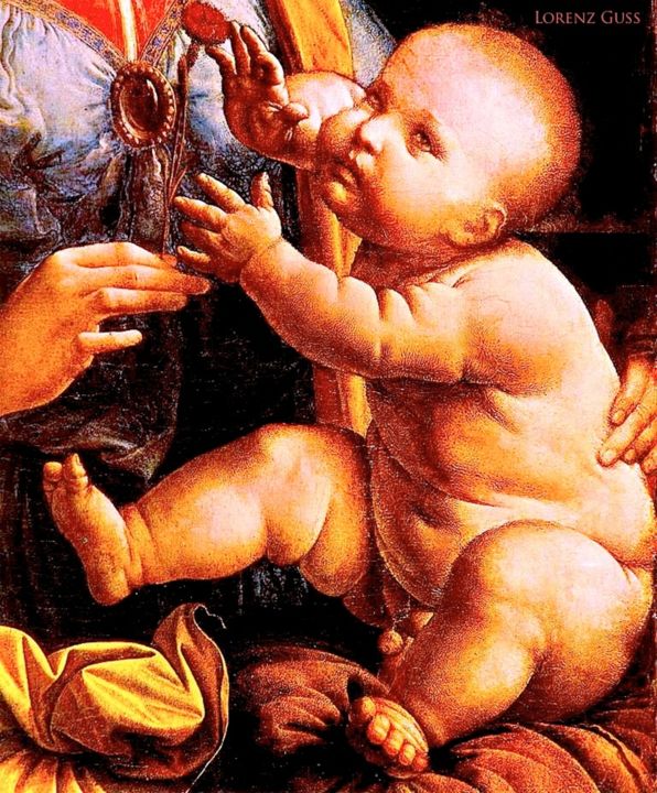 Картина под названием "madonna of the carn…" - Lorenz Guss, Подлинное произведение искусства, Масло