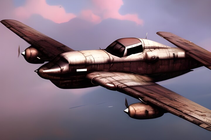 Arte digital titulada "aereo nel cielo" por Lorenzo Corti, Obra de arte original, Imagen generada por IA