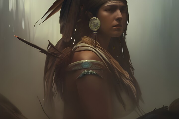Digital Arts titled "donna indiana" by Lorenzo Corti, Original Artwork, AI generated image