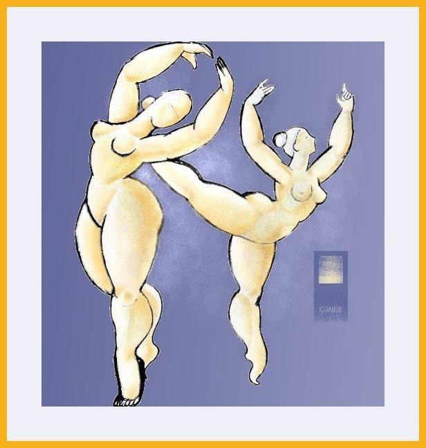 Peinture intitulée "Deux danseuses" par Giner, Œuvre d'art originale