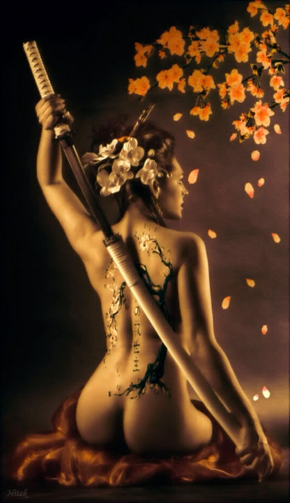 Digitale Kunst mit dem Titel "femme-sabre.jpg" von Hitek, Original-Kunstwerk