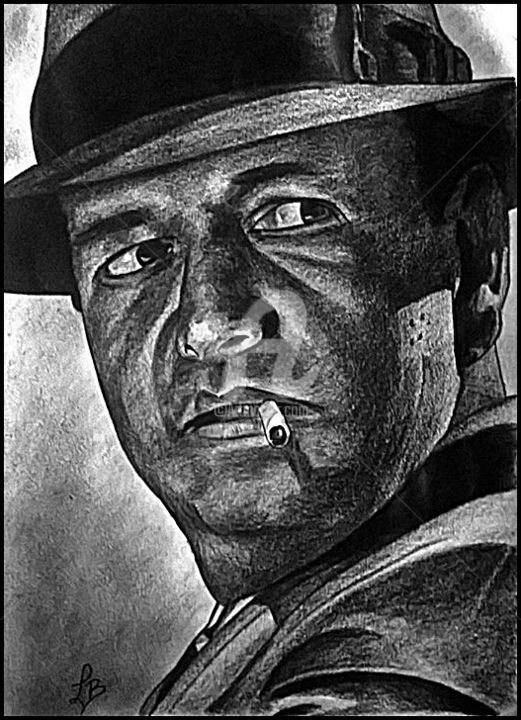 Drawing titled "Detective noir.jpg" by Lorenzo Barruscotto, Original Artwork, Charcoal
