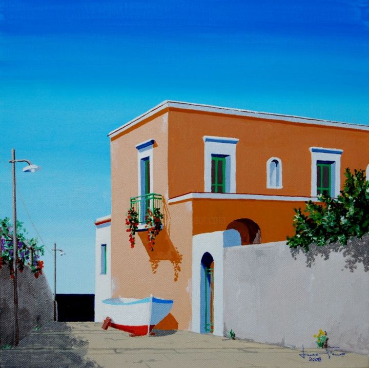 Pittura intitolato "la casa di Peppe" da Lorenzo Cataneo, Opera d'arte originale, Acrilico