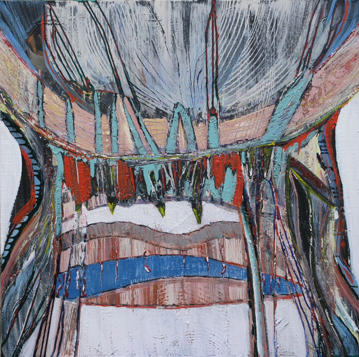 Malarstwo zatytułowany „Tribal” autorstwa Loretta Kaltenhauser, Oryginalna praca, Akryl Zamontowany na Drewniana rama noszy