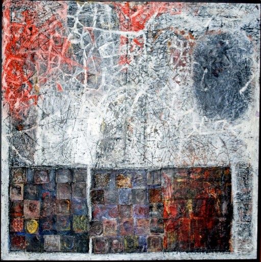 Painting titled "SPLINTERED GLASS" by Loretta Mossman, Original Artwork, Oil