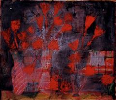 Painting titled "RED FLOWERS" by Loretta Mossman, Original Artwork