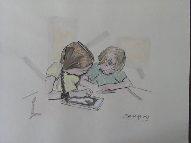 Drawing titled "homework" by Sharon Legendre, Original Artwork, Other