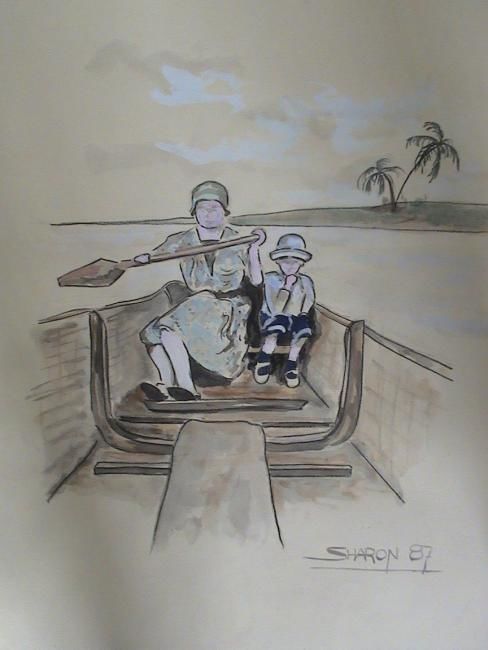 Drawing titled "On the river Guayas" by Sharon Legendre, Original Artwork, Other