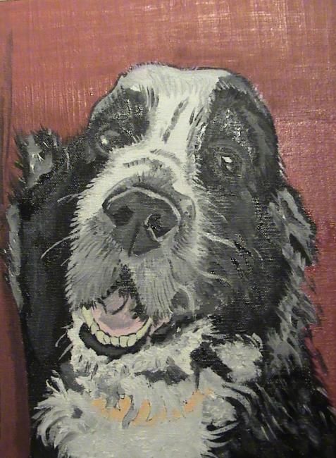 Painting titled "dog" by Sharon Legendre, Original Artwork