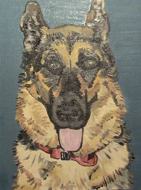 Painting titled "German shepard" by Sharon Legendre, Original Artwork