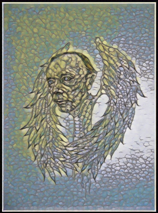 Painting titled "Sad Angel" by Florian T, Original Artwork, Pastel