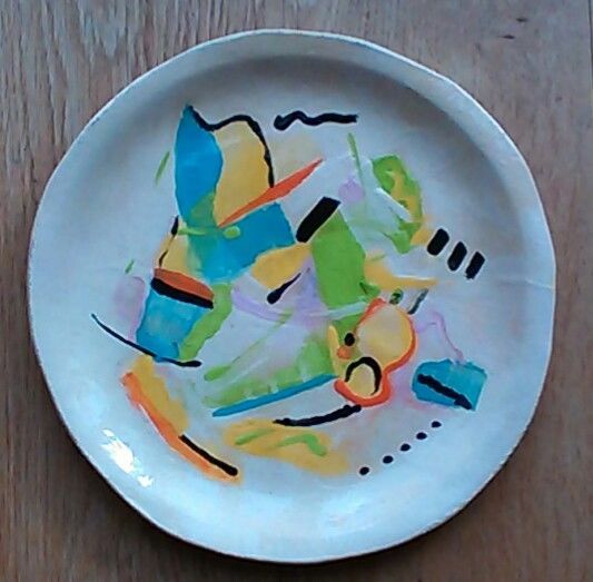 Design intitulée "Assiette 3" par Martine Swynghedauw, Œuvre d'art originale, Pigments