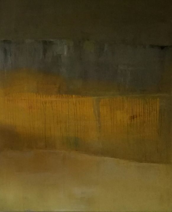 Painting titled "jaune et gris" by Martine Swynghedauw, Original Artwork, Acrylic