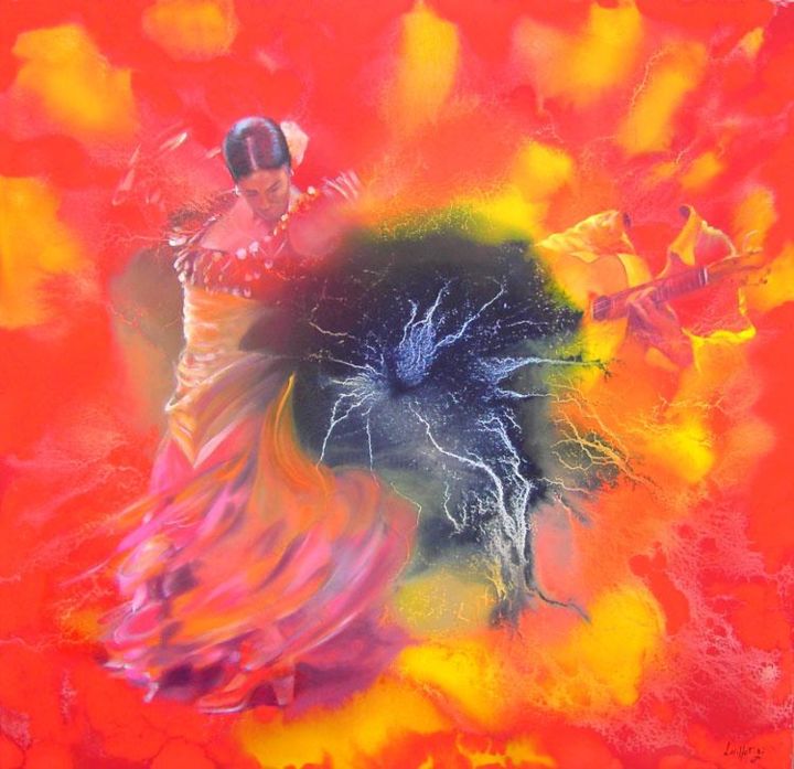 Painting titled "flamenco" by Di Lorillot, Original Artwork