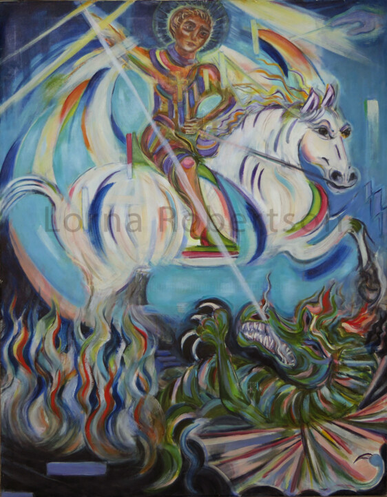 Painting titled "Prince George And T…" by Lorna Dooling Robertson, Original Artwork, Oil