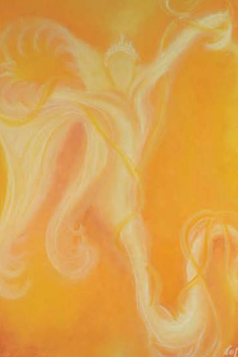 Pintura titulada "Angel of New Life" por Lorraine Coffey, Obra de arte original, Pastel