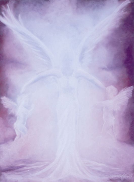 Malarstwo zatytułowany „Angel of Harmony” autorstwa Lorraine Coffey, Oryginalna praca, Pastel