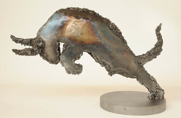 Sculpture titled "El Toro" by Robert Marcel Becker, Original Artwork, Metals