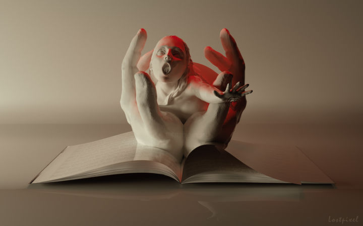 Digital Arts titled "Love Stories novel" by Lostpixel, Original Artwork, 3D Modeling