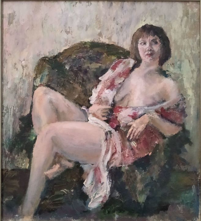 Pintura intitulada "Портрет сестры" por Olga Roshchupkina (Loterman), Obras de arte originais, Óleo