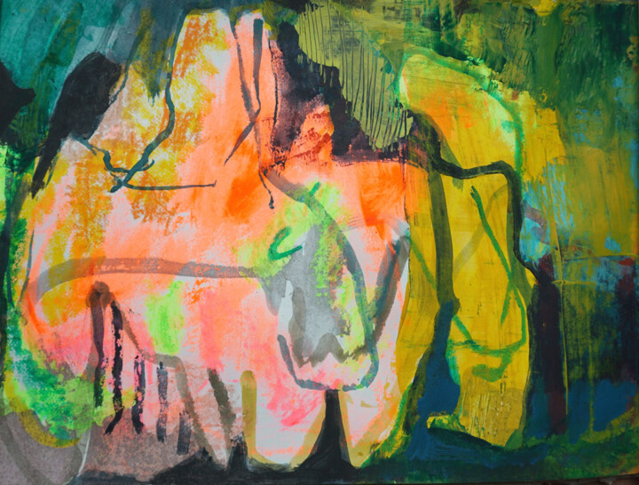 Painting titled "untitled (YMA)" by Lothar Neumann, Original Artwork, Acrylic