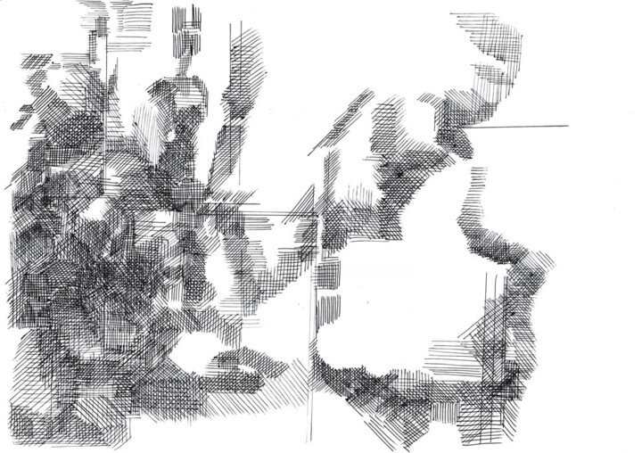 Dessin intitulée "untitled (no machin…" par Lothar Neumann, Œuvre d'art originale, Stylo à bille