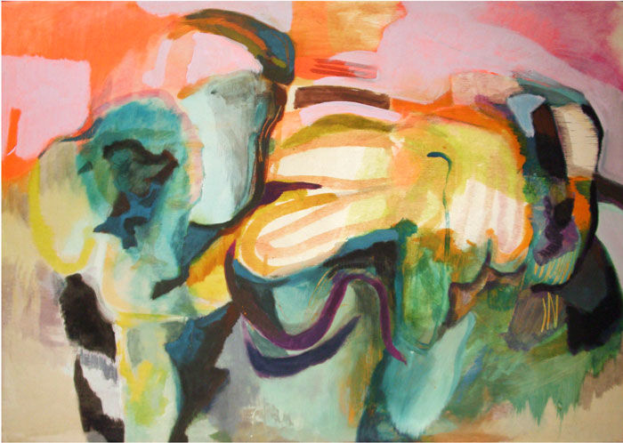 Pintura titulada "OUTSIDE" por Lothar Neumann, Obra de arte original, Acrílico