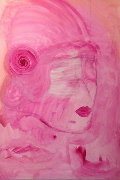 Pintura titulada "La Dame en rose" por Charlotte Ramakers, Obra de arte original, Acrílico