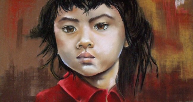 Painting titled "cambodge" by Lou Auvray, Original Artwork