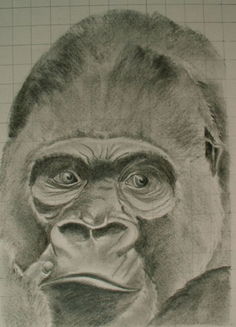 Peinture intitulée "gorille.jpg" par Lou Auvray, Œuvre d'art originale