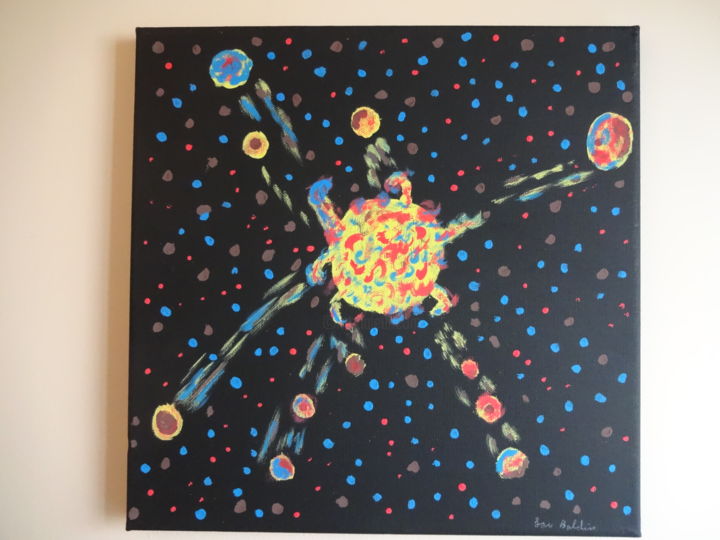 Pintura titulada "planets-exploding-o…" por Lou Baldin, Obra de arte original