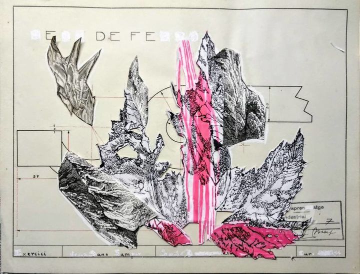 Dibujo titulada "Série "Chemins de f…" por Lou Le Cabellec, Obra de arte original, Tinta