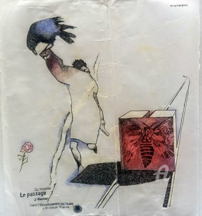 Rysunek zatytułowany „"Le passage" Lou Le…” autorstwa Lou Le Cabellec, Oryginalna praca
