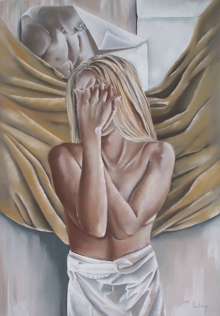 Peinture intitulée "La souffrance" par Lou Auvray, Œuvre d'art originale,