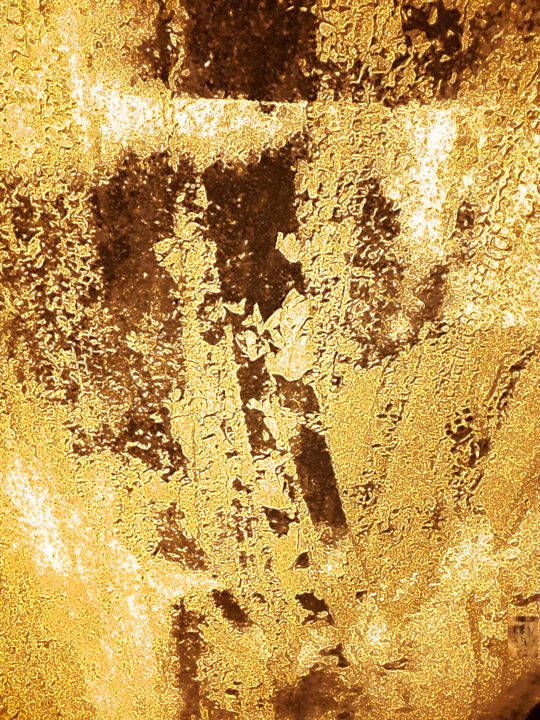 Digital Arts με τίτλο "snowtrack-gold.jpg" από Louis Prud'Homme, Αυθεντικά έργα τέχνης, Ψηφιακή ζωγραφική