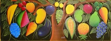 Pintura titulada "L'Arbre à Fruits" por Louis, Obra de arte original