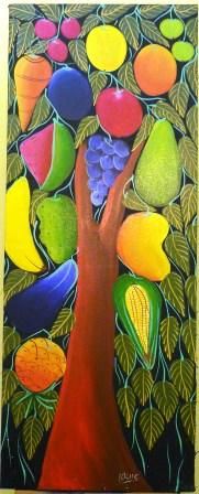 Peinture intitulée "Arbre à Fruits 2" par Louis, Œuvre d'art originale