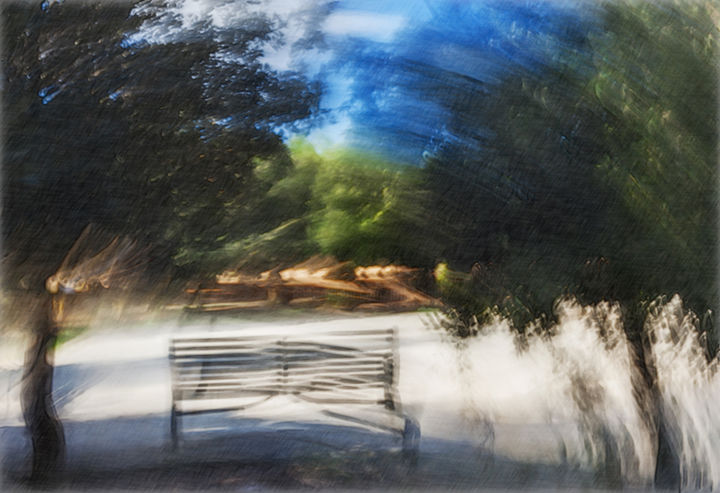 Photography titled "the-bench-in-the-sh…" by Louis Agius, Original Artwork