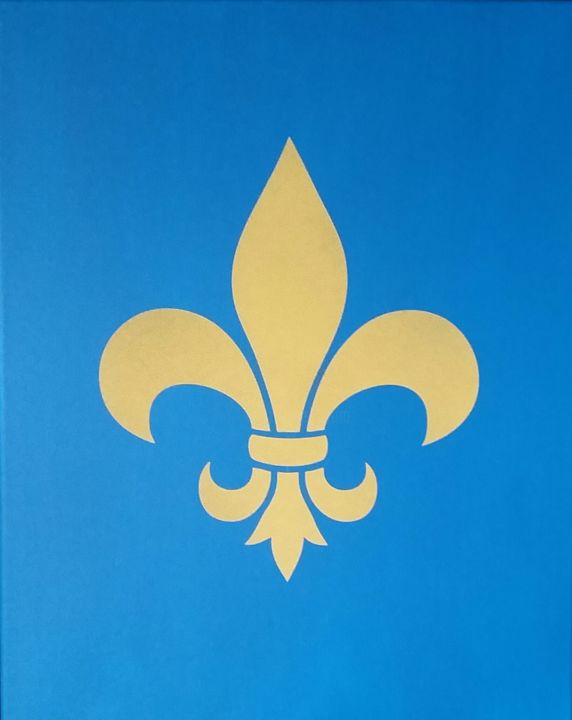 Painting titled "Fleur de lys" by Louis Garcia, Original Artwork, Acrylic Mounted on Wood Stretcher frame